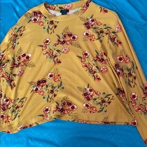 Floral Long Sleeve Crop Top